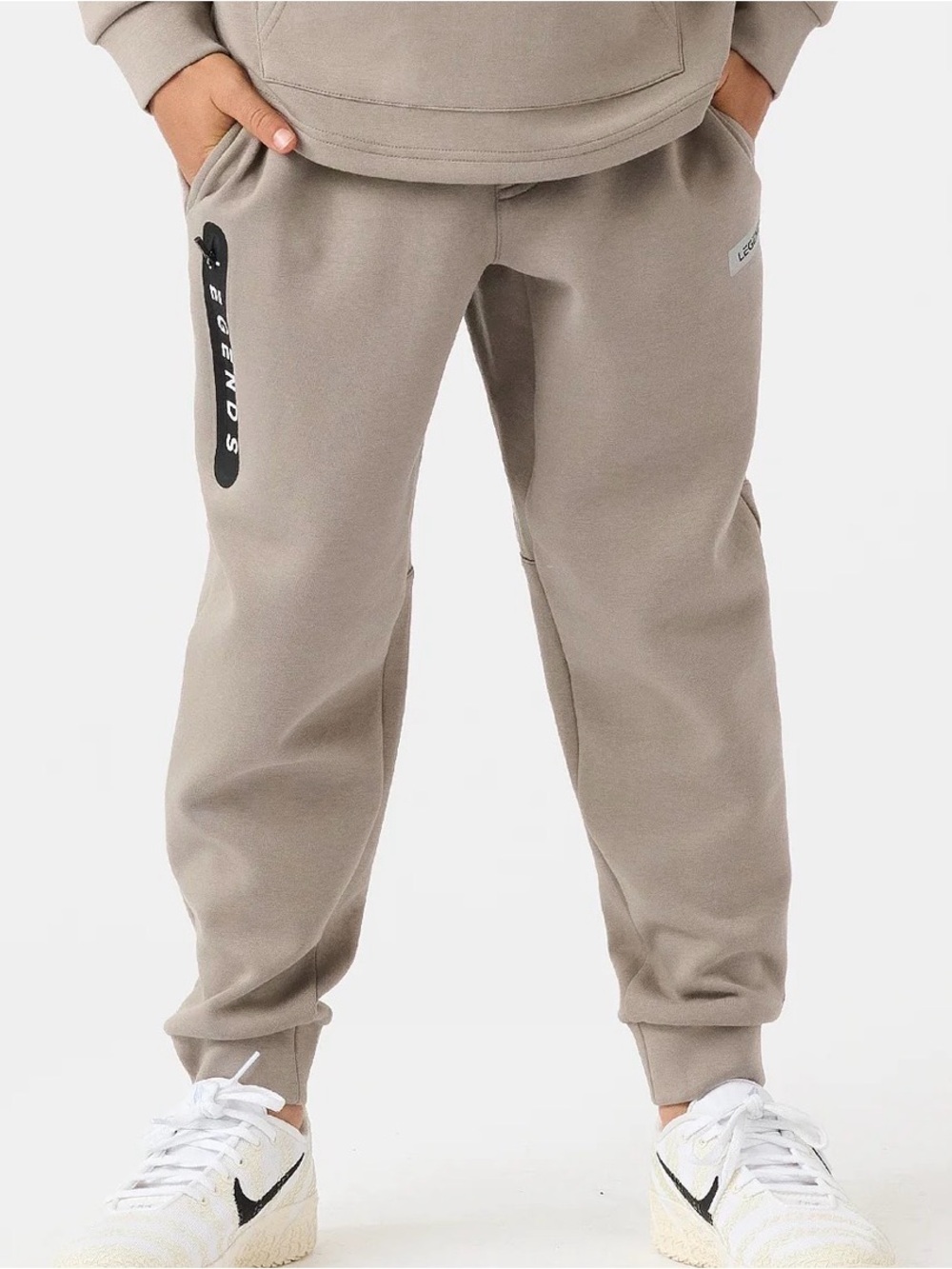 Little Legends Hawthorne Tech Jogger Taupe Heather Kids Xl